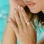 Bruce & Co Basilic – Three Green Zircon Band Ring