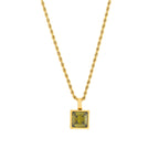 Bruce & Co Verde – Square Green Zircon Rope Necklace