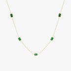 Bruce & Co Raja Ampat – Green Rectangular Station Necklace