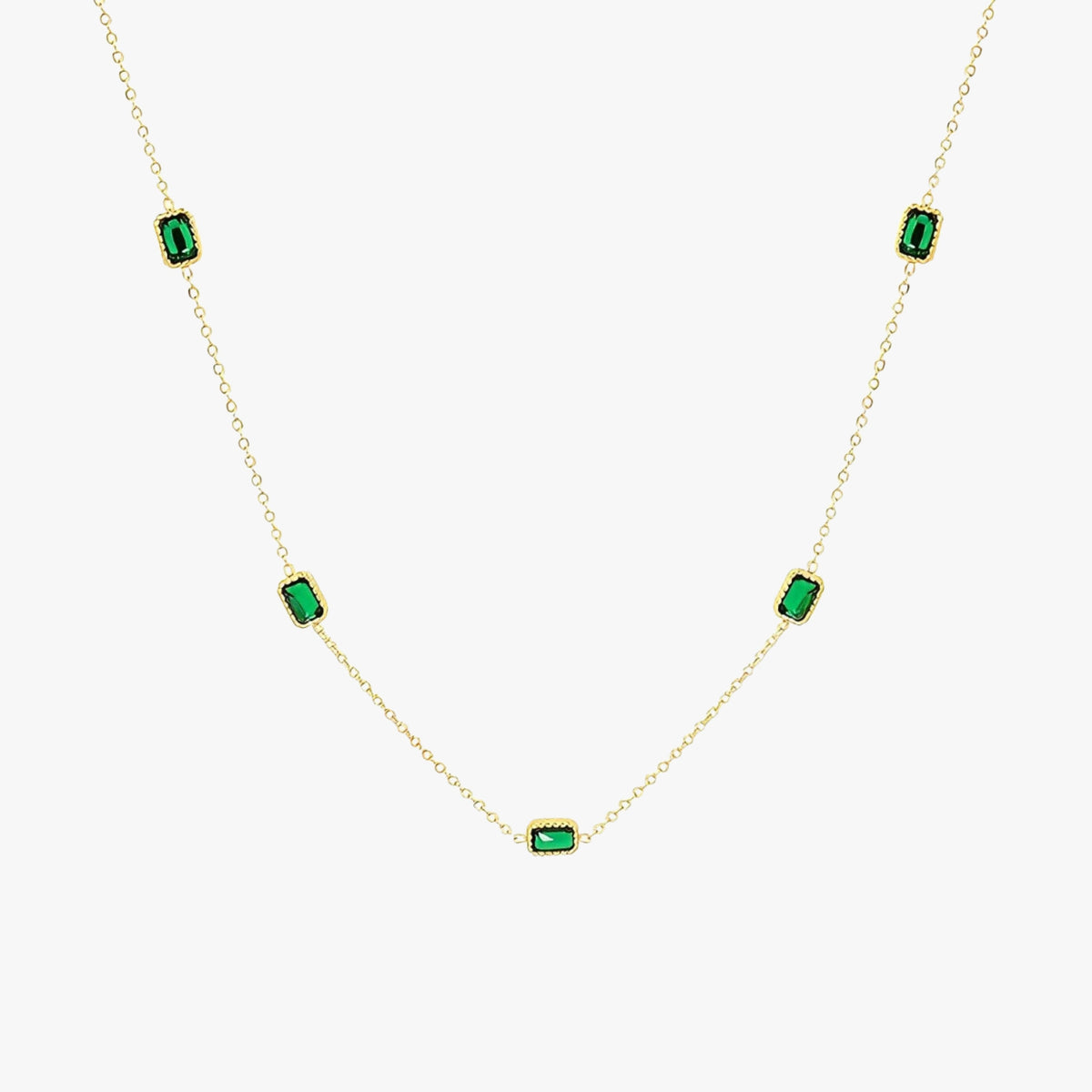 Bruce & Co Raja Ampat – Green Rectangular Station Necklace
