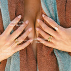 Bruce & Co Eternity – Three Zircon Stacking Rings, Gold PVD Steel