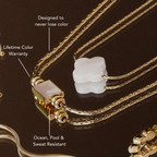 Bruce & Co Lune – Mother-of-Pearl Pendant Necklace, Stainless Steel