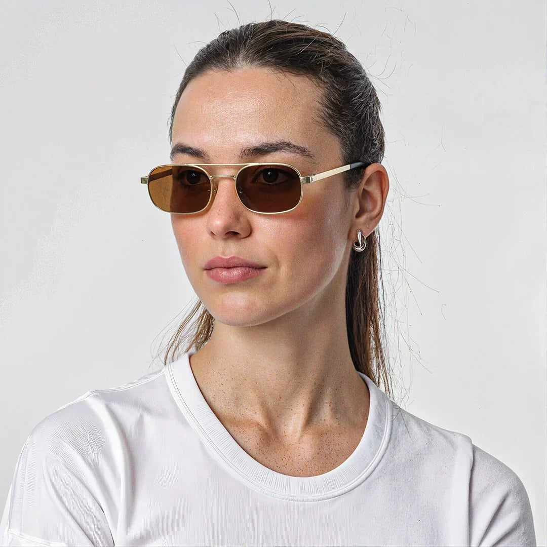 Polarized UV400 Rectangular Metal Sunglasses – ZURICH