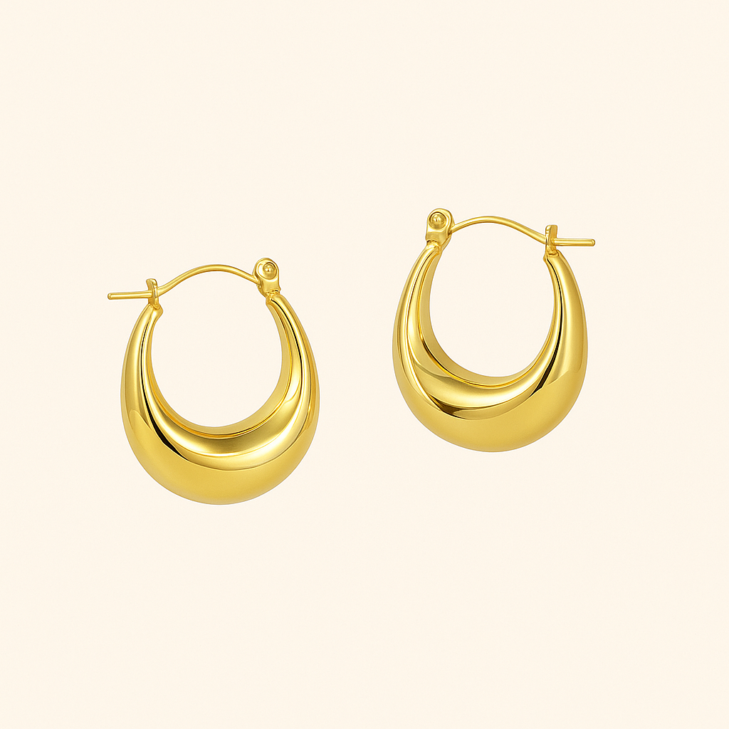 Bruce & Co Evie – Rounded Dome Hoop Earrings