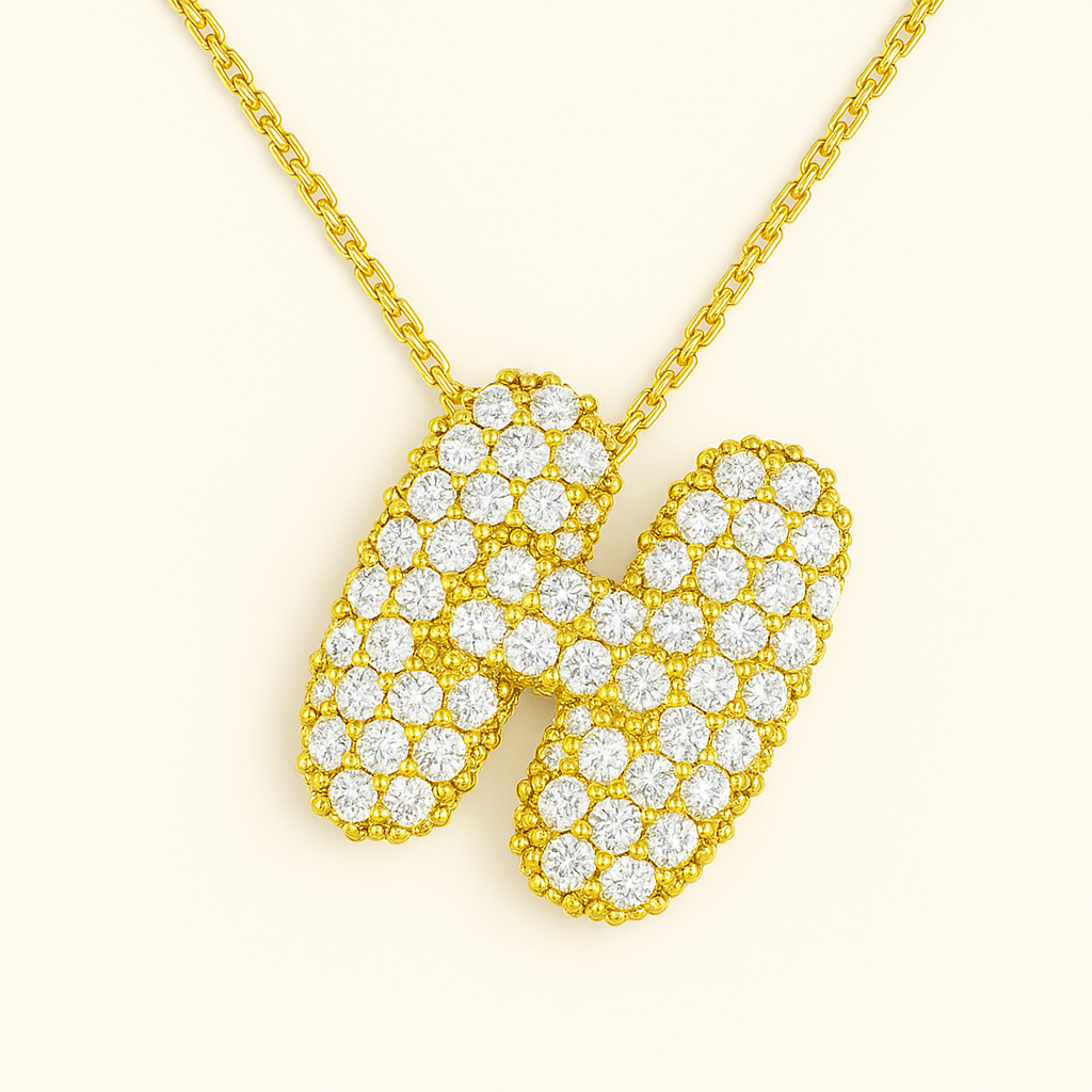 Bruce & Co Bubble Initial Crystal Necklace, A–Z, 18 in