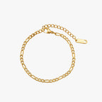 Figaro Chain Anklet, 3 mm, Steel — Amalfi