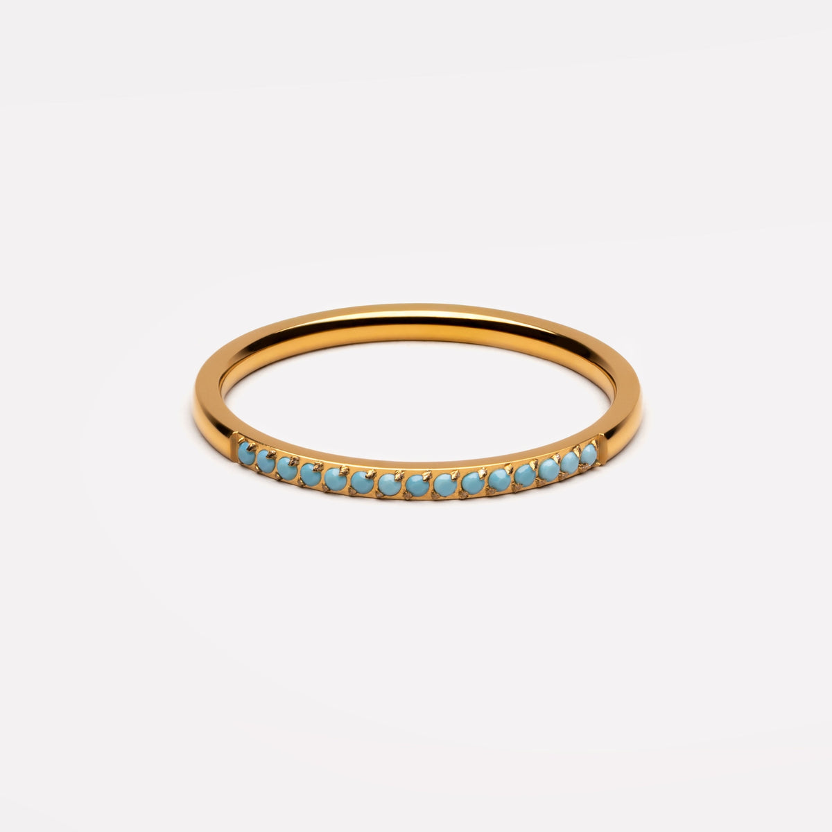 Fine Turquoise Stone Band Ring, 1.58 mm