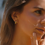 Bruce & Co Bloom – Engraved Floral Half-Hoop Stud Earrings
