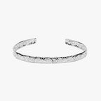 Bruce & Co Flora – Floral Engraved Open Cuff Bracelet, Steel