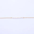 Bruce & Co Mini Pearl Chain Bracelet, 15–18 cm, Gold PVD Steel