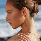 Bruce & Co Freshwater Pearl Drop Hoop Earrings, 13 mm