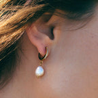 Bruce & Co Freshwater Pearl Drop Hoop Earrings, 13 mm
