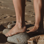 Bruce & Co Freshwater Pearl Station Anklet, 3 mm Pearls