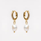 Bruce & Co Freshwater Pearl Drop Hoop Earrings, 13 mm