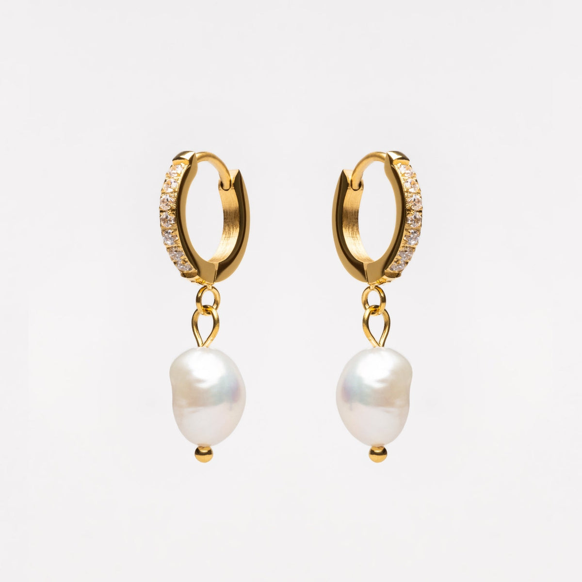 Bruce & Co Freshwater Pearl Drop Hoop Earrings, 13 mm