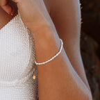 Bruce & Co Freshwater Pearl Bracelet, 16–20 cm, Steel