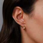 Bruce & Co Daisy Zircon Huggie Hoop Earrings, Steel