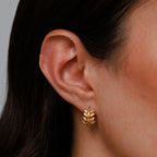 Bruce & Co Laurel Leaf Zircon Huggie Hoop Earrings