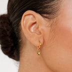 Bruce & Co Lime – Green Zircon Drop Hoop Earrings, 10 mm