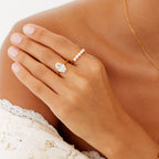 Bruce & Co Oval Zircon Solitaire Ring, Stainless Steel