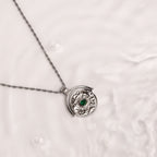 Bruce & Co Gaia – Green Stone Coin Pendant Necklace