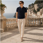 Galsaro men's Riviera outfit set on Mediterranean terrace