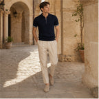 Galsaro men's coordinated set in limestone courtyard