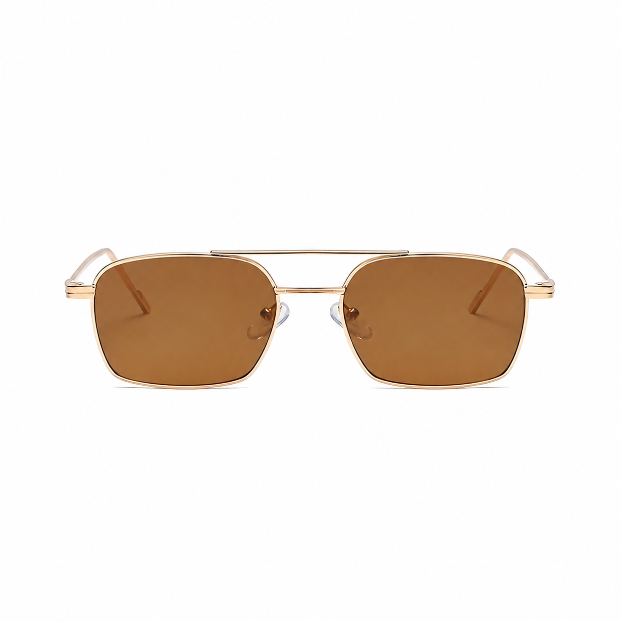 GENEVA champagne frame brown lens front view on pure white