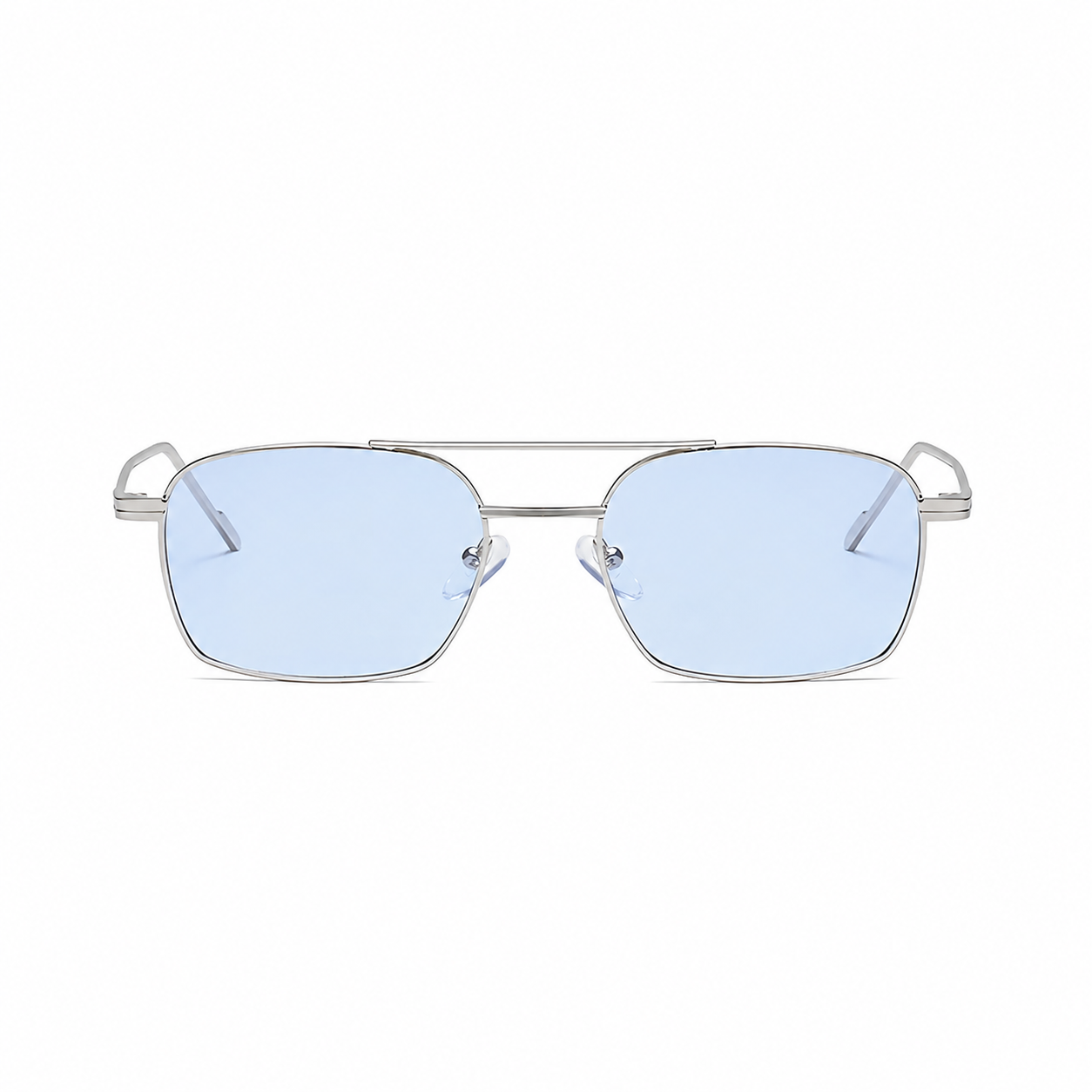 GENEVA silver frame sky lens front view on pure white
