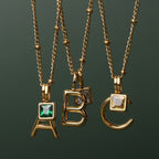 Bruce & Co Initial & Birthstone Charm Necklace