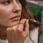 Bruce & Co Aspen – Round White Zircon Ribbed Ring