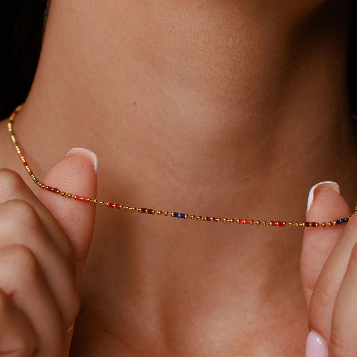 Bruce & Co Bahía – Multicolor Beaded Choker, 39 cm