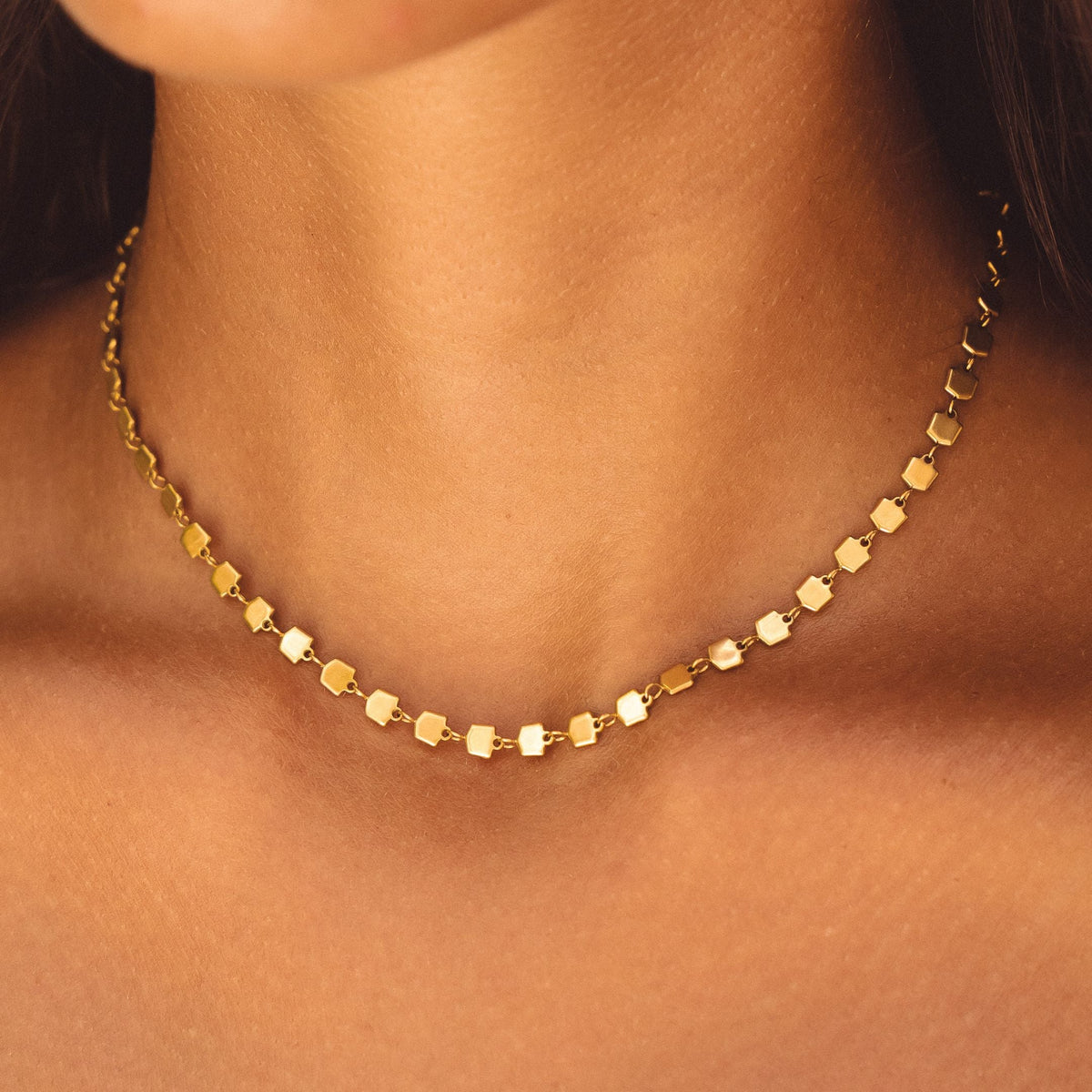 Bruce & Co Ilios – Round Disc Chain Choker, 39 cm