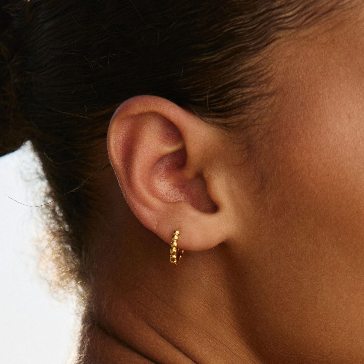 Bruce & Co Beaded Edge Hoop Earrings, 9 mm