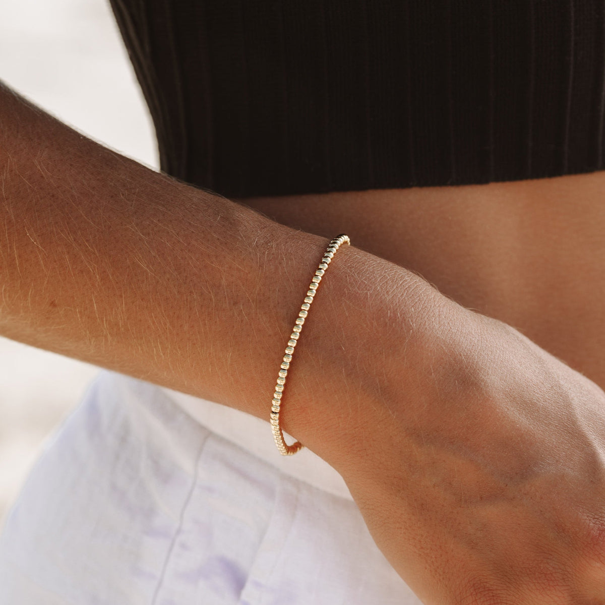 Bruce & Co Metal Bead Bracelet, 3 mm × 16 cm