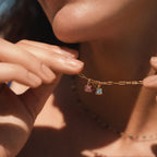 Bruce & Co Paperclip Birthstone Necklace