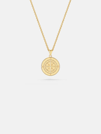 Bruce & Co Men’s Compass Pendant Necklace, 14K Gold-Plated Steel