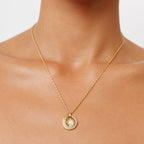 Bruce & Co Compass Zircon Pendant Necklace, 16 mm, Steel