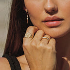 Bruce & Co Engraved Sun Disc Signet Ring, Steel