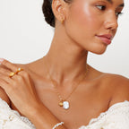 Bruce & Co Seashell Cove – Pearl and Spiral Shell Pendant Necklace