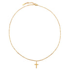 Bruce & Co Small Cross Beaded Chain Necklace, 45 cm