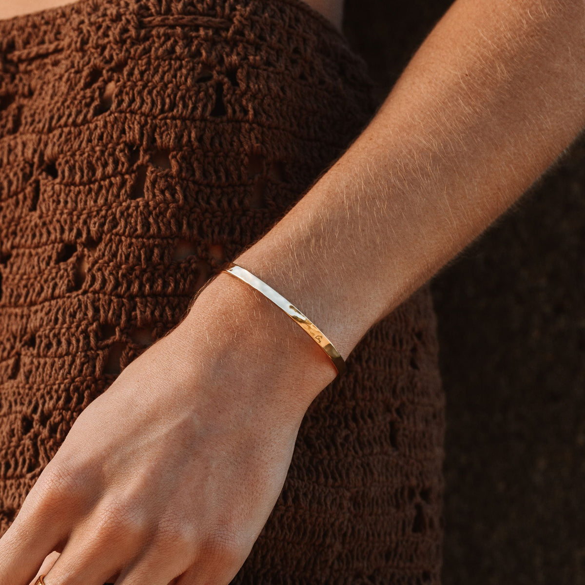 Bruce & Co Hammered Open Cuff Bracelet, 4.4 mm, Steel