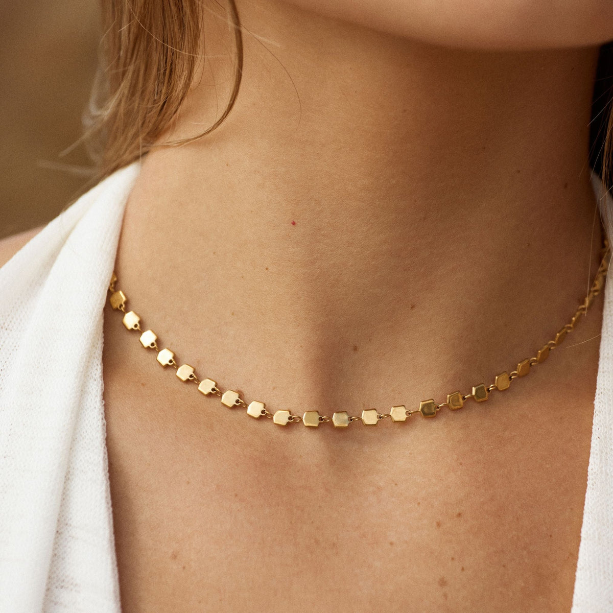 Bruce & Co Ilios – Round Disc Chain Choker, 39 cm
