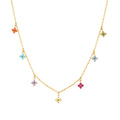 Bruce & Co Multicolor Zircon Flower Charm Necklace