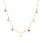 Bruce & Co Multicolor Zircon Flower Charm Necklace