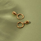 Bruce & Co Teardrop Charm Huggie Hoop Earrings, Steel