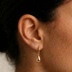 Bruce & Co Teardrop Charm Huggie Hoop Earrings, Steel