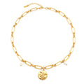 Bruce & Co Elysia – Angel Coin and Pearl Link Necklace