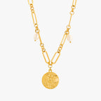 Bruce & Co Elysia – Angel Coin and Pearl Link Necklace