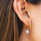 Bruce & Co Blossom – Blue Floral Bead Hoop Earrings